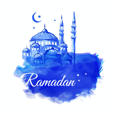 Watercolor drawing ramadan Kareem vector background 14 watercolor ramadan kareem drawing background   