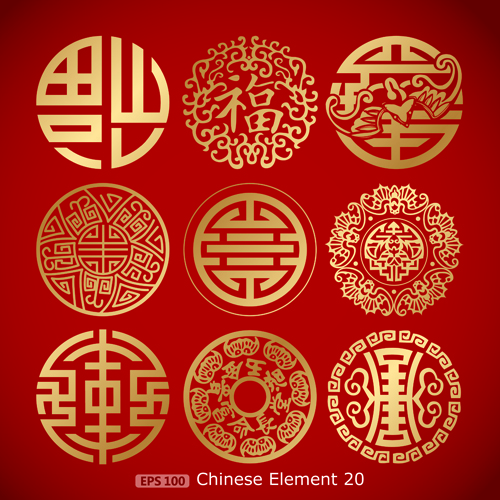 Chinese pattern styles vector material 02 styles pattern chinese   