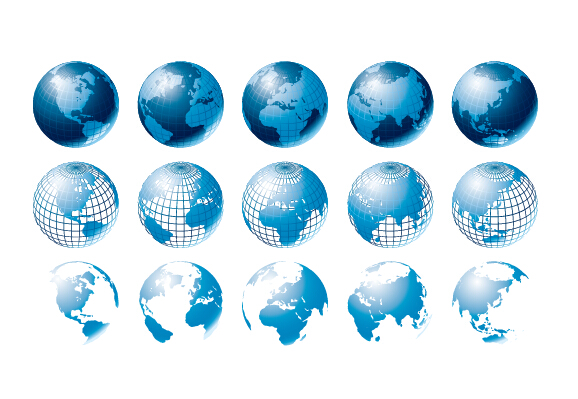 Blue earth with maps vector maps earth blue   