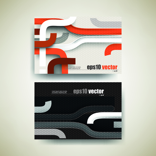 Abstract track business cards vector set 03 track business cards business card business abstract   