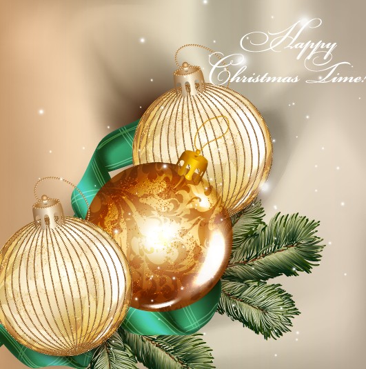 Golden Christmas balls 2014 background vector 02 golden christmas background vector background   