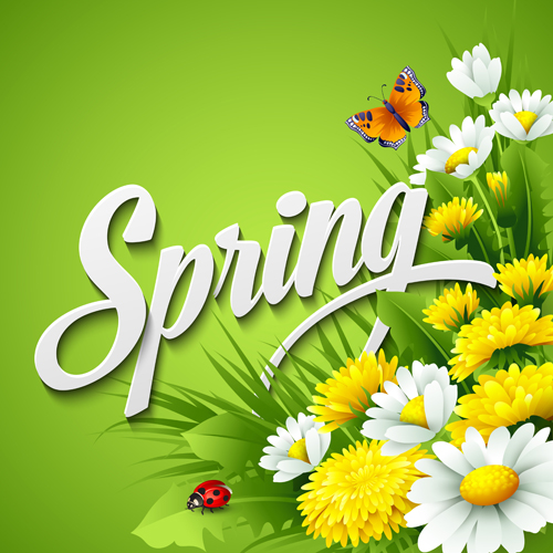 Refreshing spring flower backgrounds vector 01 spring refreshing flower background background   