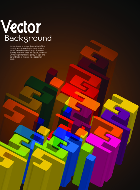 Set of 3D concept vector background 02 concept   