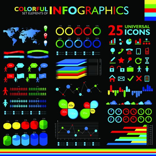 Colorful Infographic vector 02 infographic colorful color   