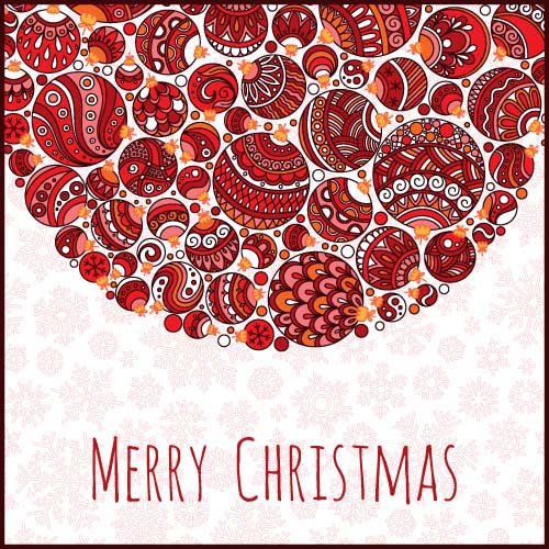 Floral christmas balls with greeting cards vector 06 greeting floral christmas cards balls   