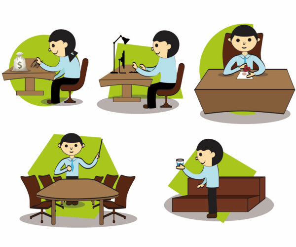 Cartoon office Setting free vector Graphics free vector graphics cartoon   