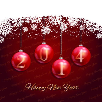 2014 Christmas balls New Year background vector new year new christmas background vector background 2014   