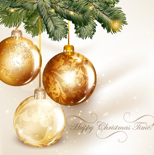 Golden Christmas balls 2014 background vector 04 golden christmas balls background vector background 2014   