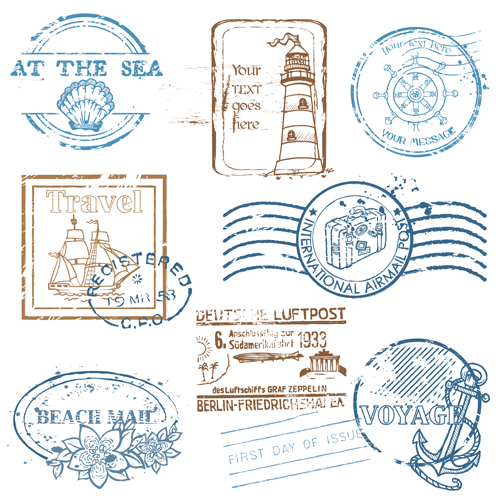 Various Travel stamps design vector 01 Various travel stamps stamp   