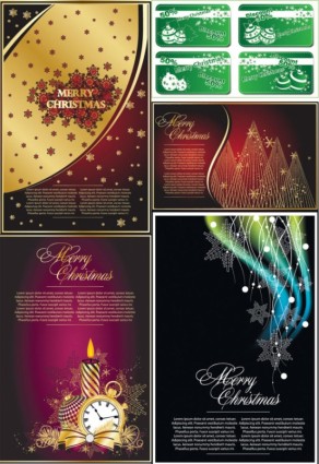 Creative classic christmas background with card vector classic christmas background   