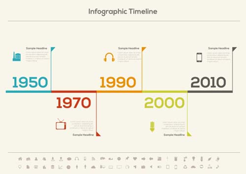 Infographic timeline vector template 01 timeline template infographic   