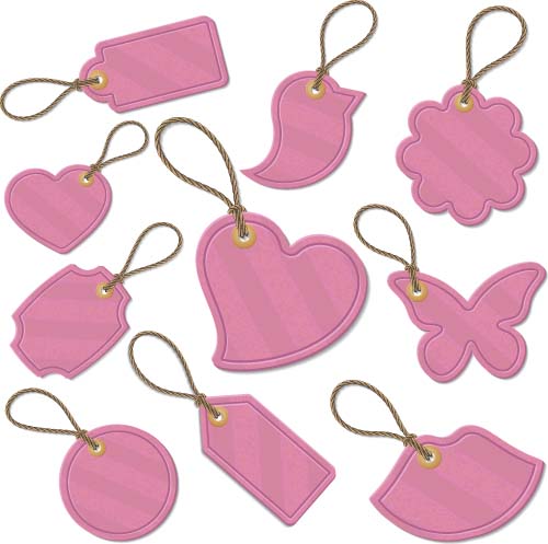 Pink cute tags vector material tags material cute   