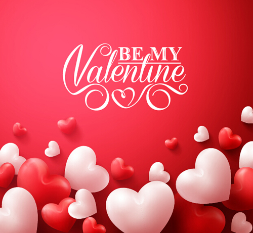 Happy Valentines day text with heart balloons vector 13 valentines text heart happy day balloons   