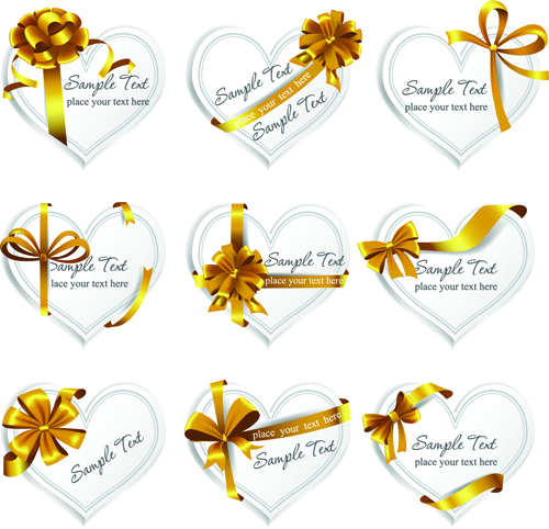 Exquisite ribbon bow gift cards vector set 05 ribbon gift cards gift card gift exquisite cards card   