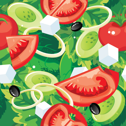 Fruits and vegetables patterns vector graphics 01 vegetables vegetable patterns pattern fruits fruit   