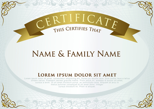 Elegant certificate template vector design 01 template elegant certificate template certificate   