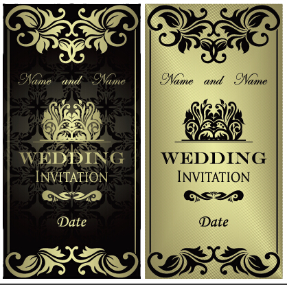 luxurious floral wedding invitations vector design 03 wedding luxurious invitation floral   