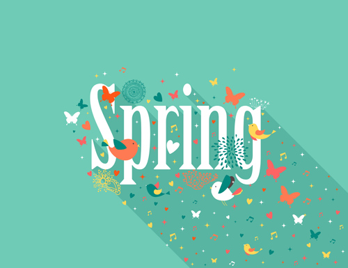 Cute animals with spring background vector spring cute animals background animals   