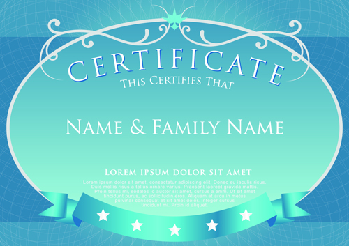 Elegant certificate template vector design 07 elegant certificate template certificate   