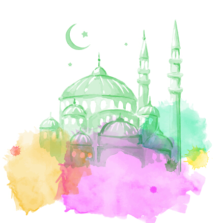 Watercolor drawing ramadan Kareem vector background 10 watercolor ramadan kareem drawing background   