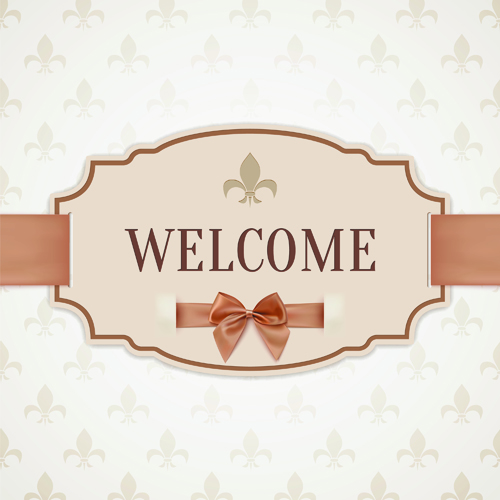 Beige bow card template vector 03 card template card bow beige   