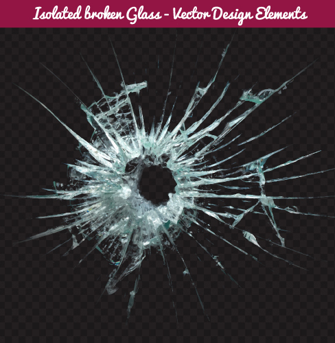 Isolated broken glass vector background 07 Isolated glass broken background   