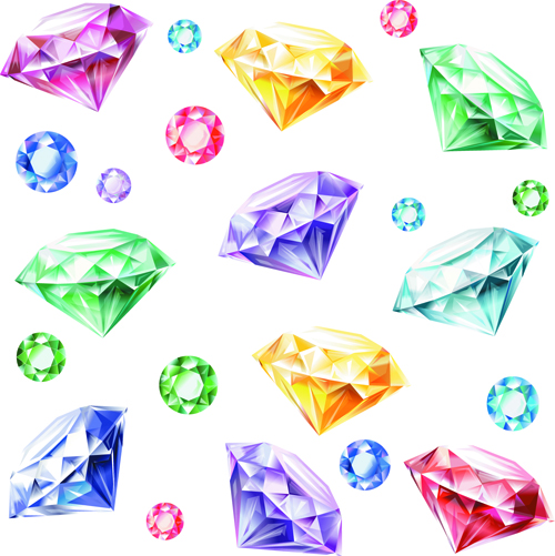 Shiny colored diamonds design vector 01 shiny diamonds diamond colored   