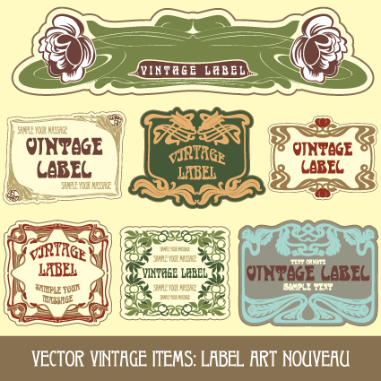 Vintage Label art design vector set 07 vintage label   