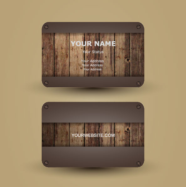 Retro Wooden cards vector 02 wooden wood Retro font cards card   