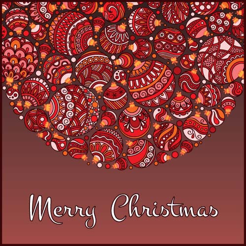 Floral christmas balls with greeting cards vector 02 greeting floral christmas cards balls   