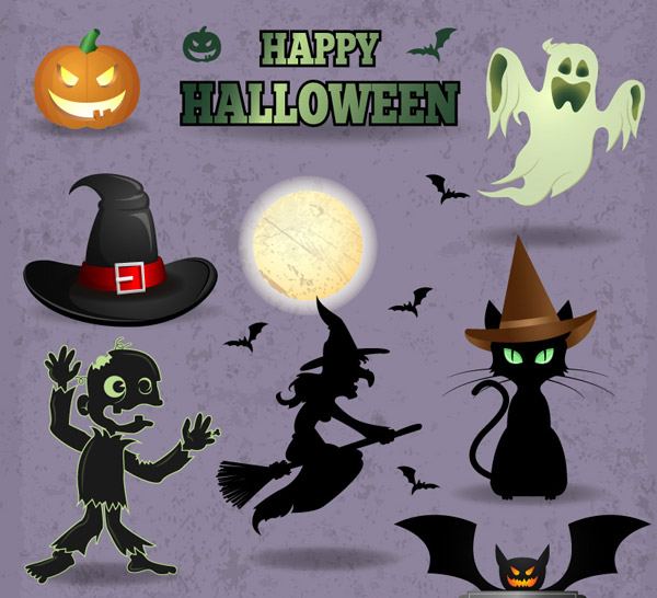 Halloween elements illustration vector set illustration halloween elements   
