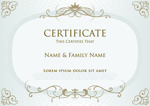 Elegant certificate template vector design 03 elegant certificate template certificate   