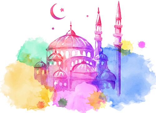 Watercolor drawing ramadan Kareem vector background 05 watercolor ramadan kareem drawing background   