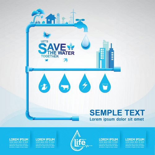 Save water creative vector template 03 water template save creative   