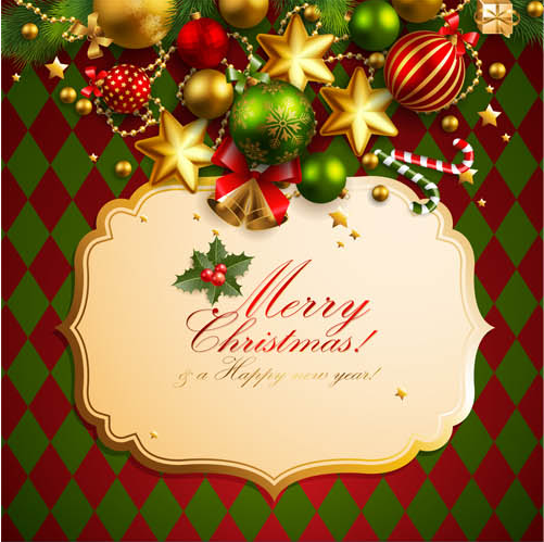 Christmas frame with baubles background vector frame christmas baubles backgrounds   