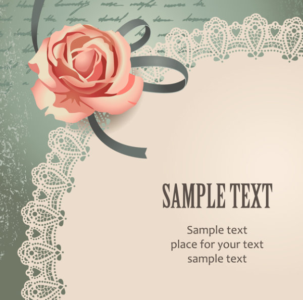 Vintage Romantic Rose background vector 01 vintage rose romantic   