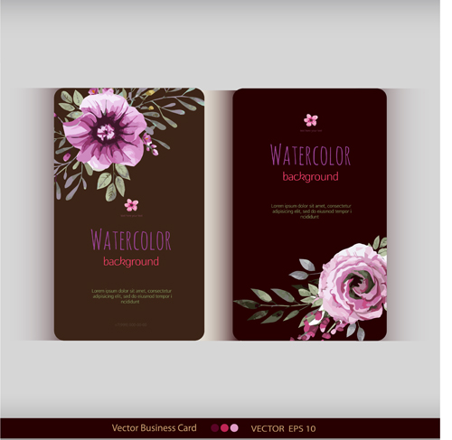 Beautiful watercolor flower business cards vector set 30 watercolor flower business cards business beautiful   