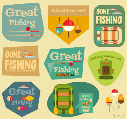 Set of stickers vintage design vectors 01 vintage stickers sticker   