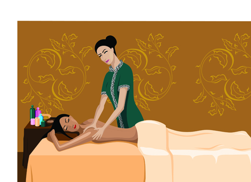 Elements of Female Massage vector 01 massage female elements element   