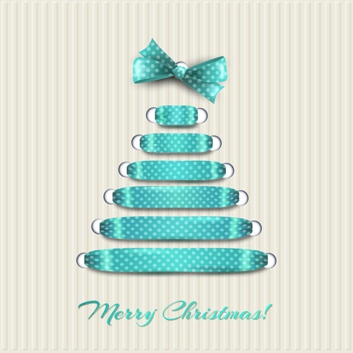 Merry christmas ribbon bow tree vector ribbon merry christmas merry christmas bow   