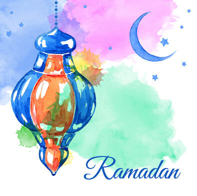 Watercolor drawing ramadan Kareem vector background 06 watercolor ramadan kareem drawing background   