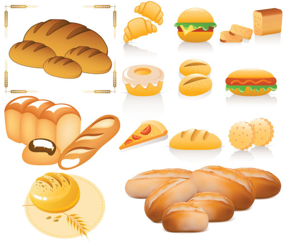 Eating a pastry vector pizza Pasta hamburger m wheat hamburger diet curved cookies bread   