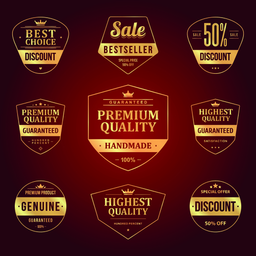 Retro premium quality sale labels vector set 01 sale Retro font quality premium labels label   