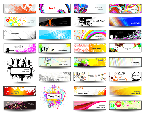 Huge collection of Modern Website benner vector graphic 04 website web modern Huge collection headers collection   