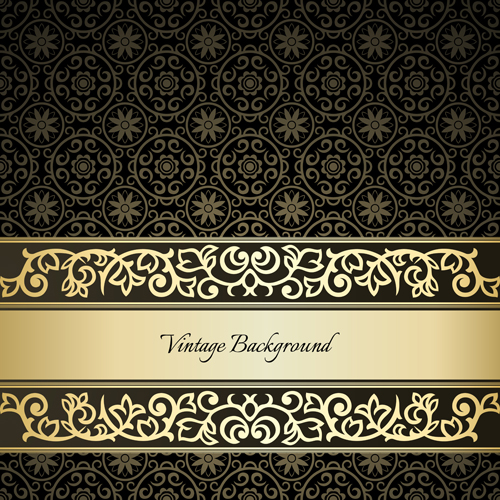 Black pattern vintage Backgrounds vector 03 vintage pattern black backgrounds background   