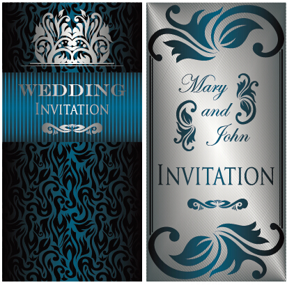 luxurious floral wedding invitations vector design 01 wedding luxurious invitation floral   