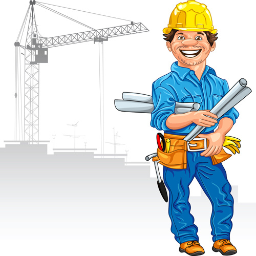 Funny cartoon builders vector illustration 23 illustration funny cartoon Builders   