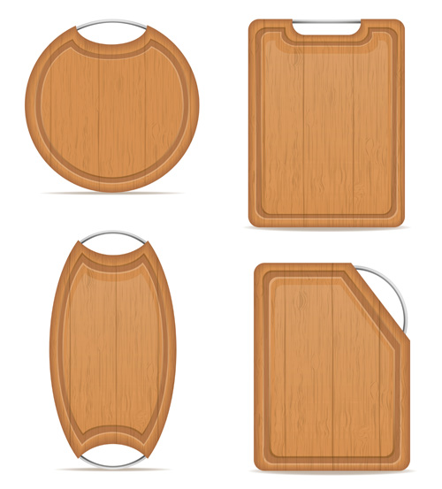 Wooden cutting board vector design set 10 wooden design cutting board   