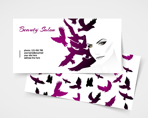 Exquisite beauty salon business cards vector material 07 vector material exquisite business cards business card business beauty   