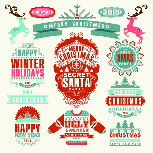 Delicate 2015 christmas labels ornaments vector 04 ornaments ornament labels label delicate christmas   